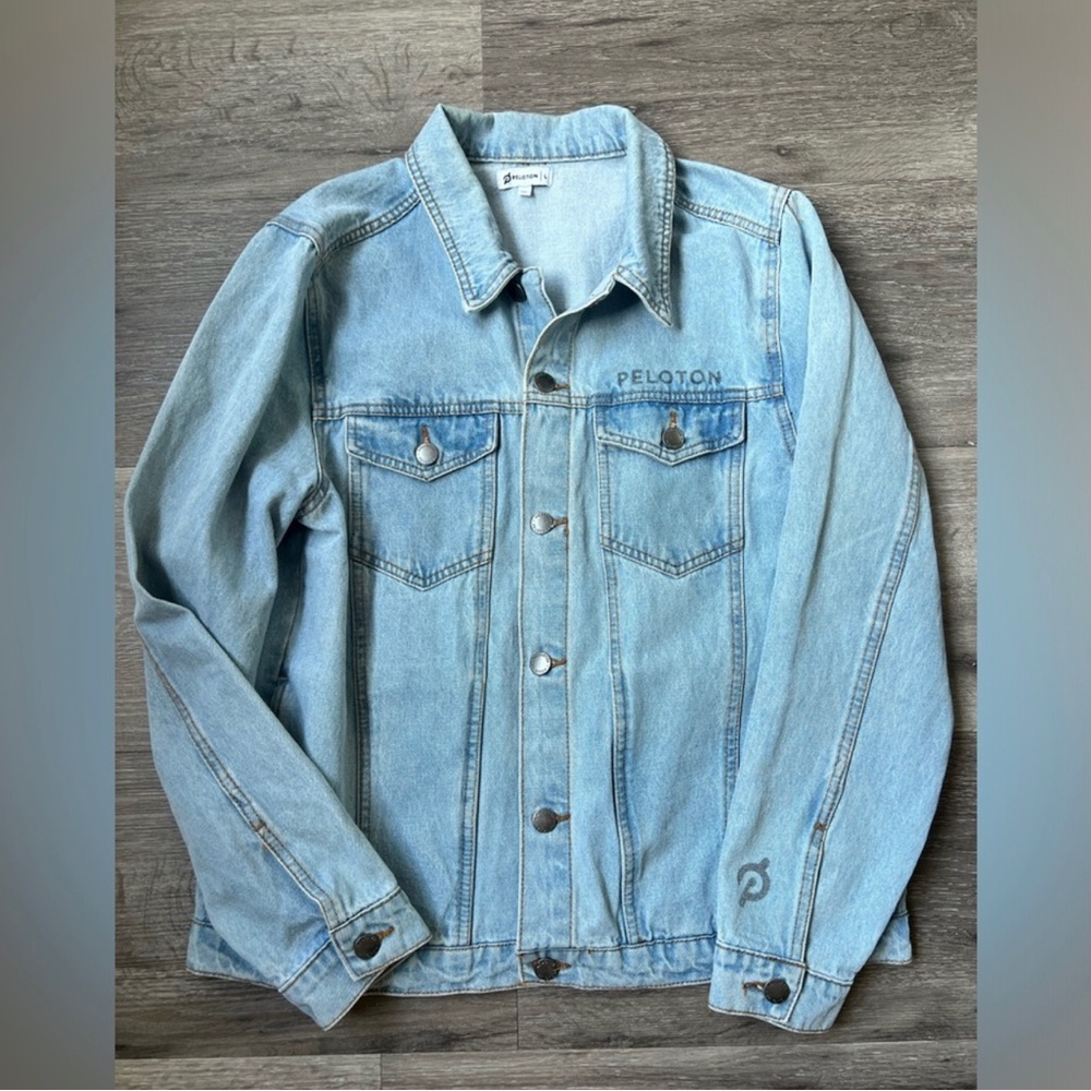 Peloton Light Wash Blue Denim Jacket